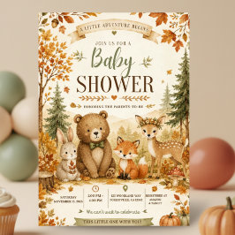 Höstskogs djur Baby Shower-inbjudan Inbjudningar