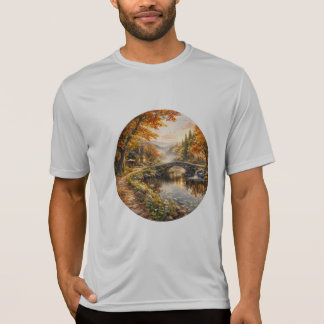 Höstskogs stenen bro flod soluppgång t shirt