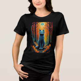 Höstskogskatt med fiery Foliage T Shirt
