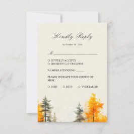 Höstskogslandskap, höstskogsbröllop, tallar svaren OSA kort