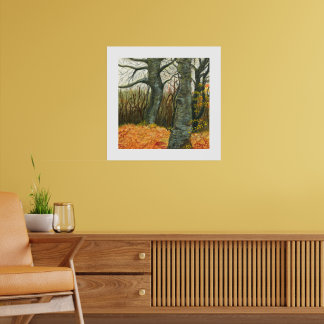 Höstskogslandskap konsttryck poster