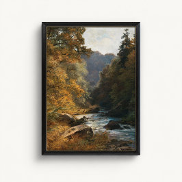 Höstskogsström Hjort Landskapsaffisch Poster