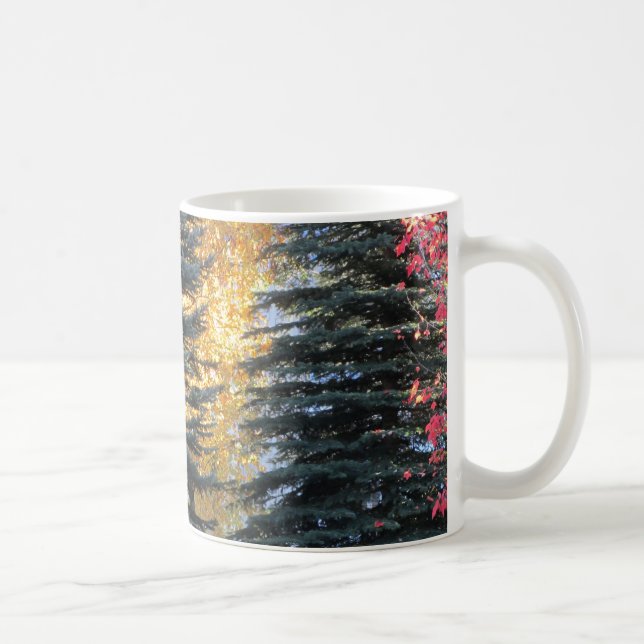 Höstskogsträd på en solig dag kaffemugg (Höger)