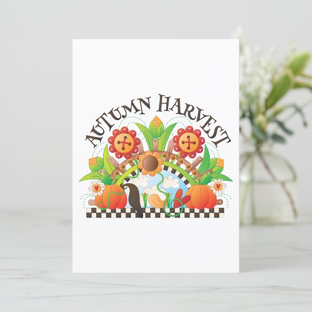 Höstskörd Folkkonst Pumpa och Solros Höst Inbjudningar (Skapare uppladdad)