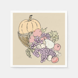 Höstskörd, målning av Thanksgiving Pappersservett