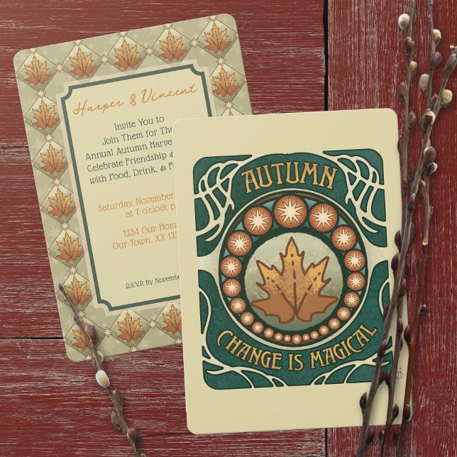 Höstskörd, Middagssällskap Inbjudningar (Autumn Harvest, Dinner Party Invitation)