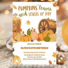 Höstskörd Pumpa Löv Höstackar Inbjudningar