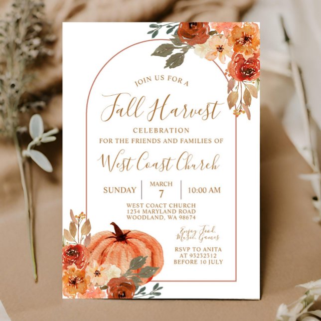Höstskörd Pumpa Party, Höstfest Samhälle In Inbjudningar (Skapare uppladdad)