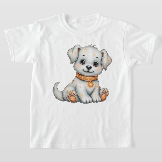 Höstskörd Söt Valp T Shirt (Laydown)