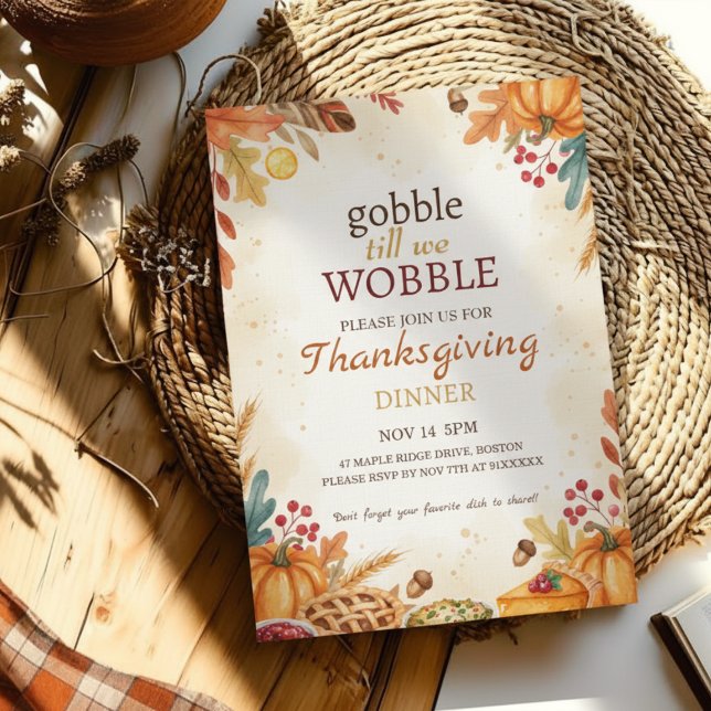 Höstskörd tack till bords inbjudan (Traditional Thanksgiving)