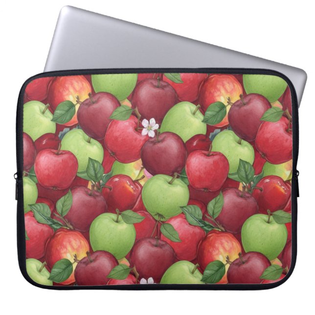 Höstskörd Vattenfärg Äppelmönster Laptop Fodral (Framsidan)