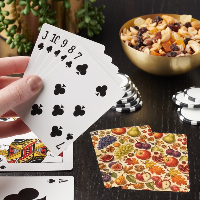 Höstskörd Vattenfärg Mönster  Casinokort (På plats)