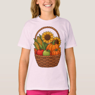 Höstskördekorg – Höstpumpor, Solrosor T Shirt