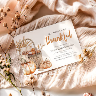 Höstskördekorg   Thanksgiving Inbjudningar