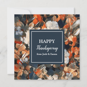 höstskript för happy thanksgiving elegant blommigt julkort