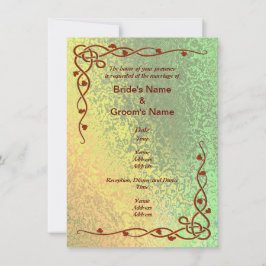 Höstskuggor av inbjudan till Grönt och Gult bröllo