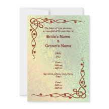 Höstskuggor för Grönt och Gult Abstrakt Bröllop