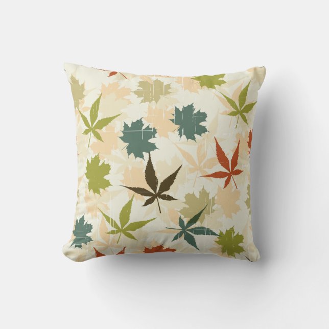 Höstskuggor i Teal Rust Grönt Dekorativ kudde (Framsida)