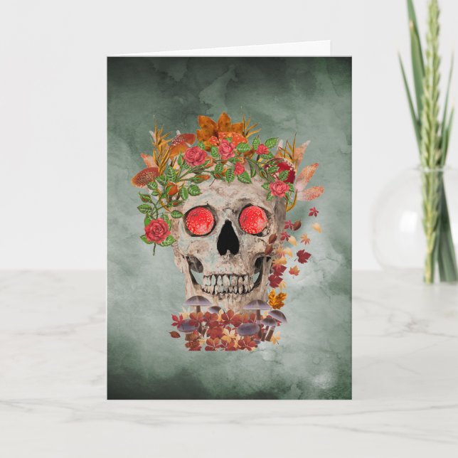 Höstskullen på Gröntens ryggmärgsHalloween-kort Tack Kort (Framsida)