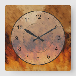 Höstskymning Fyrkantig Klocka