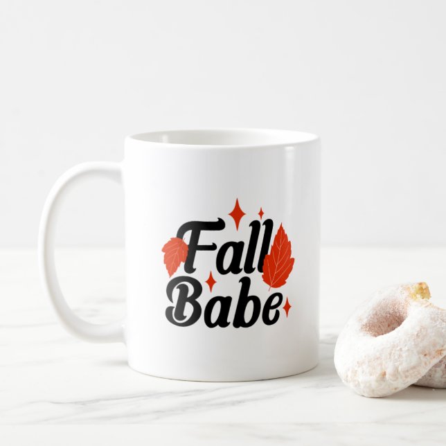 HöstSnyggten Fall Babe Print Kaffemugg (Med munk)