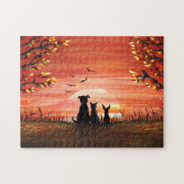 Höstsolnedgång, Hund och kattfälla Pussel