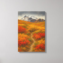 Höstspårning till snötoppar canvastryck