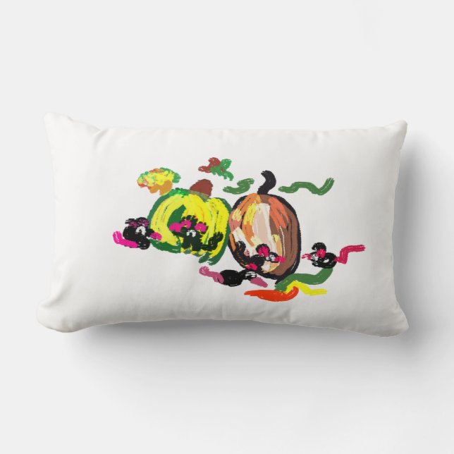 Höstspel i fem munnar lumbarkudde (Framsida)