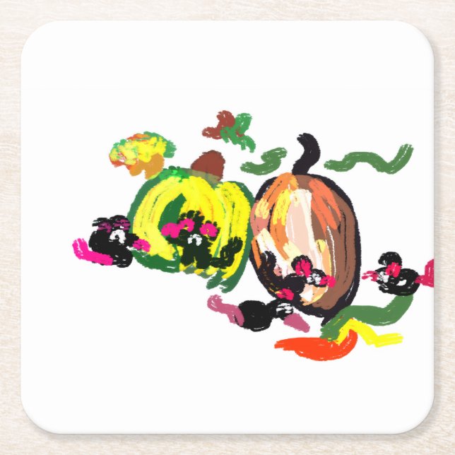 Höstspel i fem munnar underlägg papper kvadrat (Framsidan)