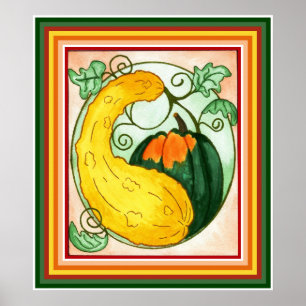Höstsquashtryck Poster