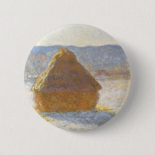 Höststack i morgon, snöeffekt av Claude Monet Knapp