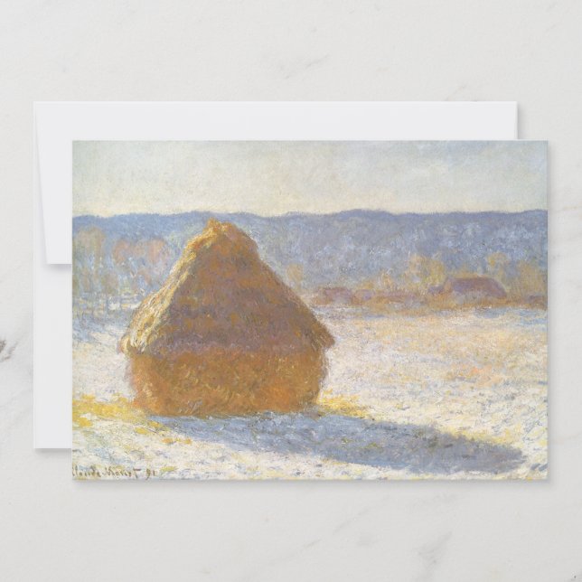Höststack på morgonen, snöeffekt av Claude Monet (Framsida)