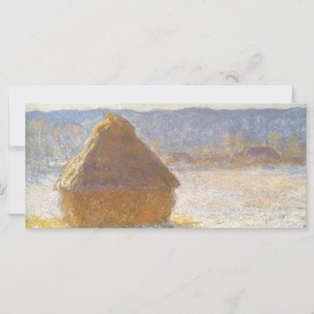 Höststack på morgonen, snöeffekt av Claude Monet (Framsida)