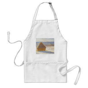 Höststack på morgonen, snöeffekt av Claude Monet Förkläde