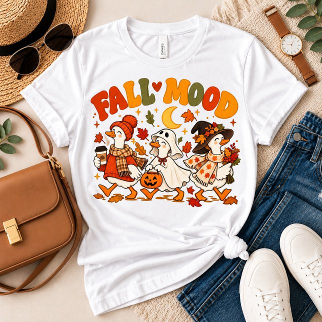 Höststämning Ankor T-Shirt | Söt Spökanka Pumpa (Skapare uppladdad)