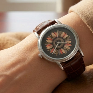 Höststämning Boho Solros Höst Kvinnor Elegant Armbandsur