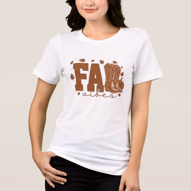 Höststämning Cowboy Stövlar och Pumpa Höst T-Shirt (Framsida)