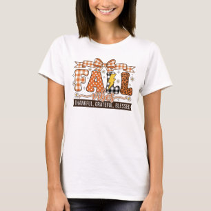Höststämning Tacksam Tacksam Blad, retro T Shirt