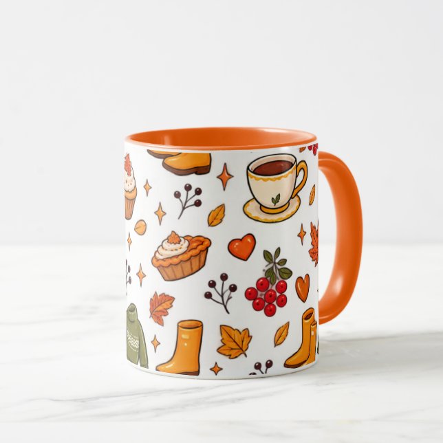 Höststämningsmugg, Höstkaffemugg, Höstpumpamugg Mugg (Framsida höger)
