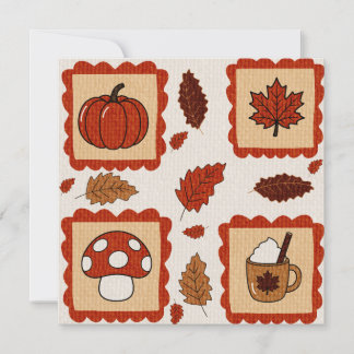 Höststämplar Mönster Thanksgiving Julkort