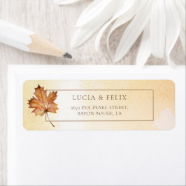 Höststapel Löv Returadress för vattenfärg Etikett