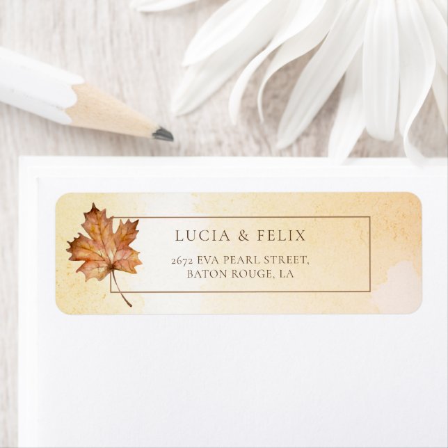 Höststapel Löv Returadress för vattenfärg Returadress Etikett (Insitu)