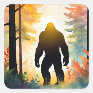 Höststapel Sasquatch-färgat liggande Fyrkantigt Klistermärke