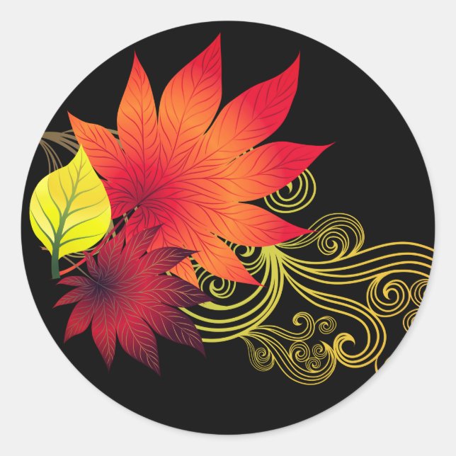 Höststickers Runt Klistermärke (Framsida)