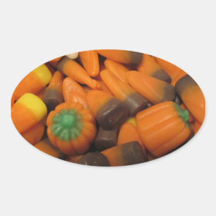 Höststift Candy corn - uppsättning med 20 Ovalt Klistermärke