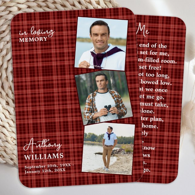 Höststift för begravning 3 fotopatoriskt ankarkort visitkort (Skapare uppladdad)