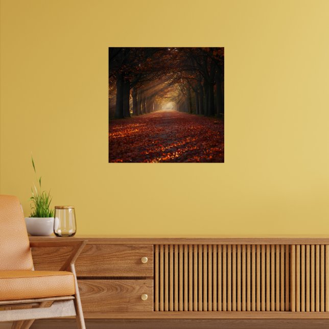 Höststig – Lugn TrädTunnel Konsttryck Poster (Vardagsrum 2)