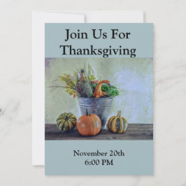 Höststilleben med pumpor, blommor inbjudningar