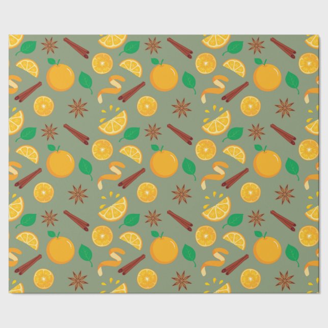 Höststjärnighet och Orange Sömlös Thanksgiving Presentpapper (Seam)