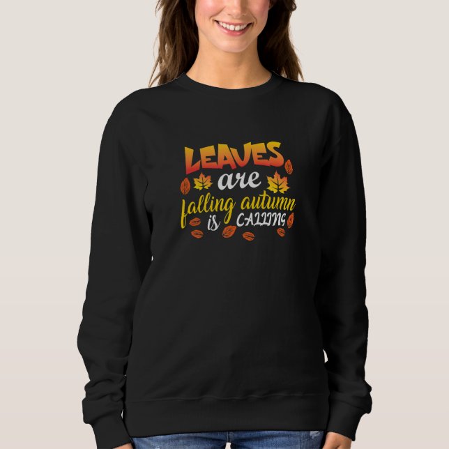höststormar Löv faller Hösten kallar T Shirt (Framsida)